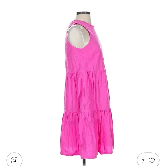 J. Crew Factory hot pink tiered dress size 2 - Picture 3 of 4